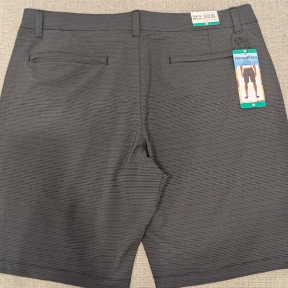 New Hang Ten Men Hybrid Golf Shorts Grey with Black Stripe, size 38 - Picture 3 of 6